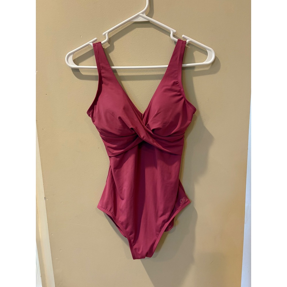 Calia by Carrie Underwood Berry Pink Twist Front One Piece Swimsuit Size 4